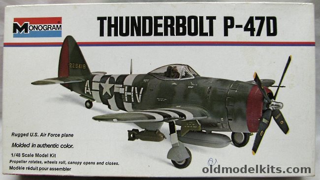 Monogram 1/48 P-47D Thunderbolt - 56th FG 61st  FS Lt. Col. Francis S. Gabreski or RAF No. 81 Sq - White Box Issue, 6838 plastic model kit